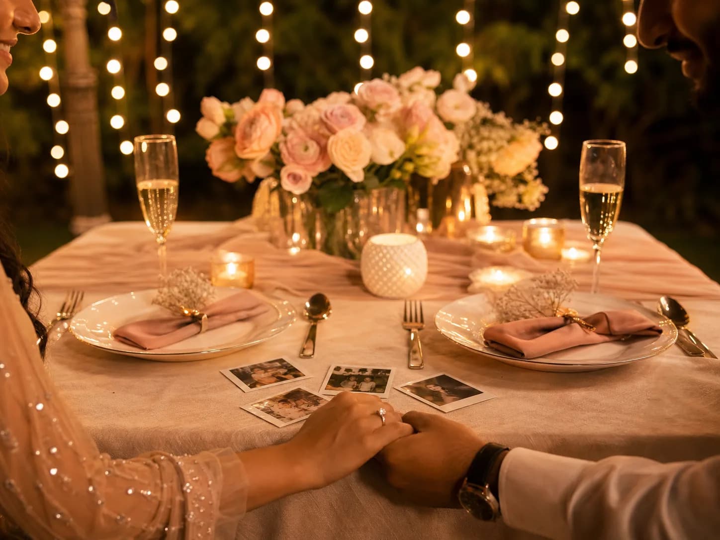 A couple celebrating the memories and milestones of their anniversary